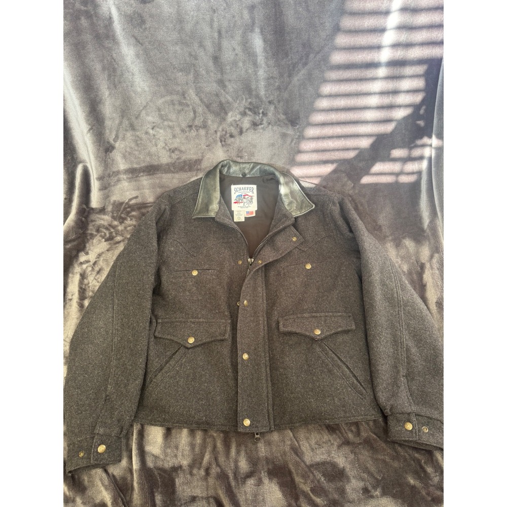 Vintage Schaefer Outfitter Summit Jacket 570 Mens L Wool Leather USA NWOT